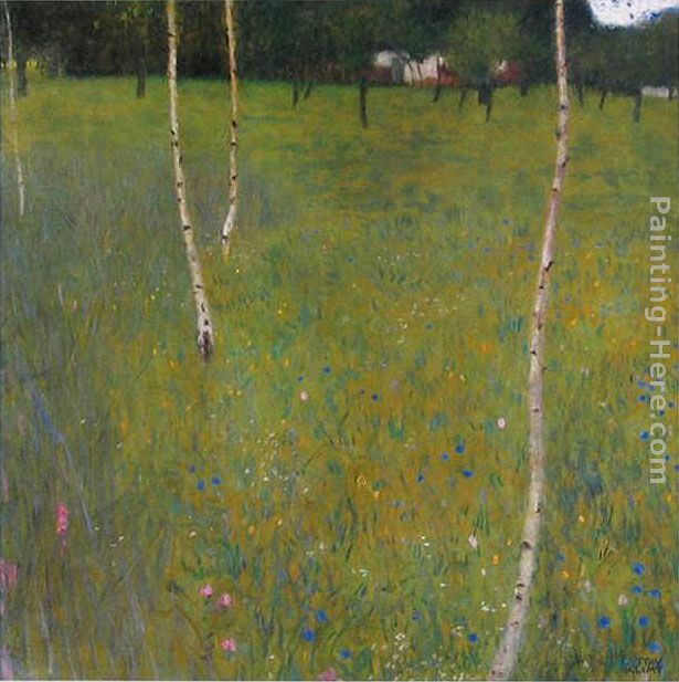 Farmhouse with Birch Trees